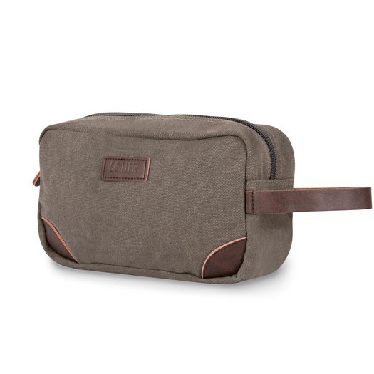 Men s canvas beauty bag SK05 SOLIER dark brown