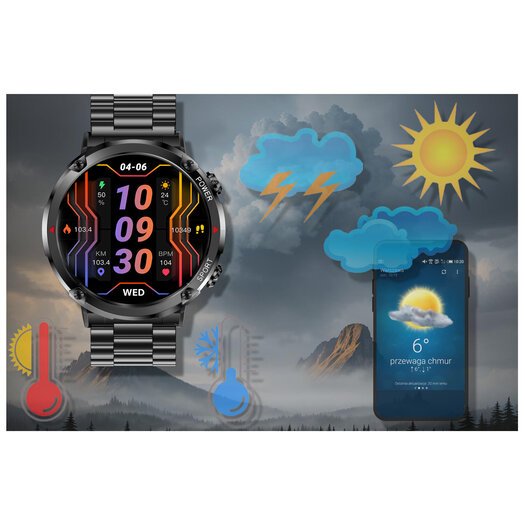SMARTWATCH MĘSKI GRAVITY GT21-1 - BLUETOOTH CALL, DODATKOWY PASEK (sg025a)