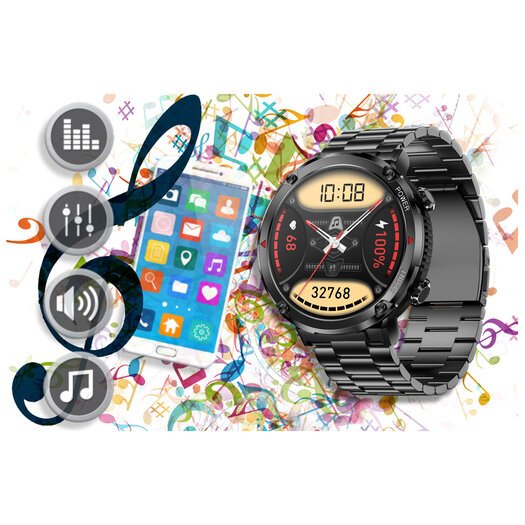 SMARTWATCH MĘSKI GRAVITY GT21-1 - BLUETOOTH CALL, DODATKOWY PASEK (sg025a)