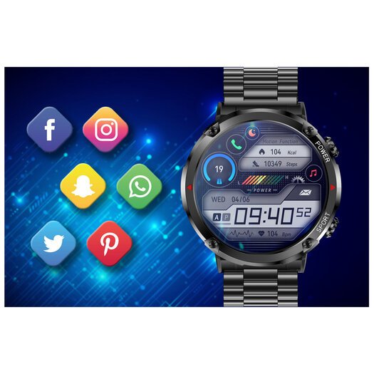 SMARTWATCH MĘSKI GRAVITY GT21-1 - BLUETOOTH CALL, DODATKOWY PASEK (sg025a)