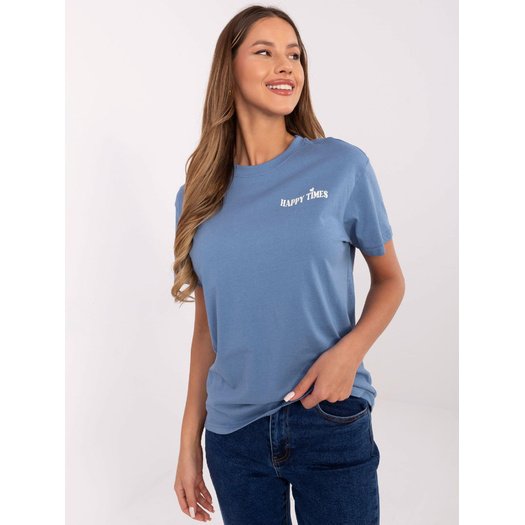 T-shirt-D12022AC02645G-ciemny niebieski