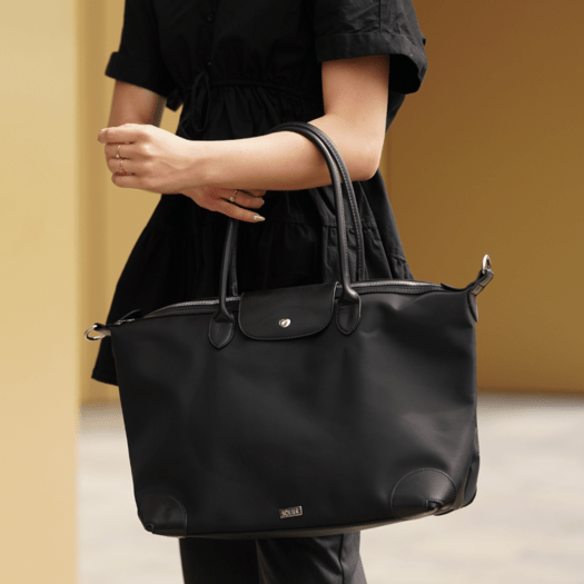 Nylonowa Torba damska shopper Solier FB48 Lestia granatowa 5