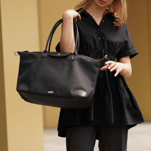 Nylonowa Torba damska shopper Solier FB48 Lestia granatowa 2