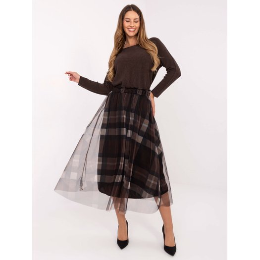 Spódnica-MI-SD-271329-1.00-czarno-brązowy 2