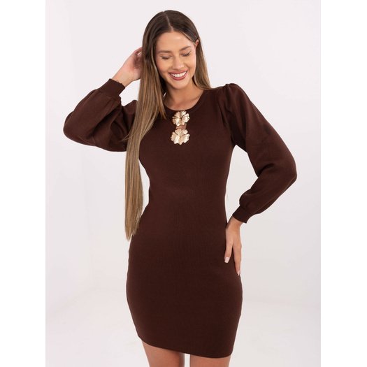 Sukienka-PM-SK-YIS1063.17-brązowy 5