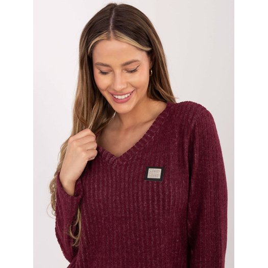 Sweter-RV-SW-A1025.80-bordowy 1