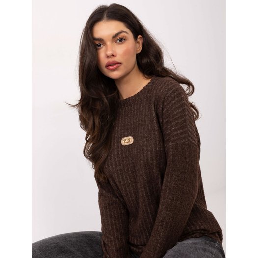 Sweter-RV-SW-A1026.52-brązowy 2