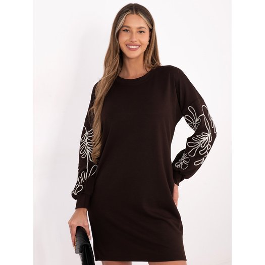 Sukienka-RV-SK-A1064.95-ciemny brązowy 3