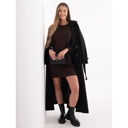 Sukienka-RV-SK-A1064.95-ciemny brązowy 1