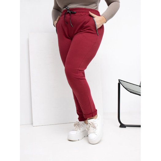 Spodnie dresowe-RV-DR-4765.52-bordowy 3