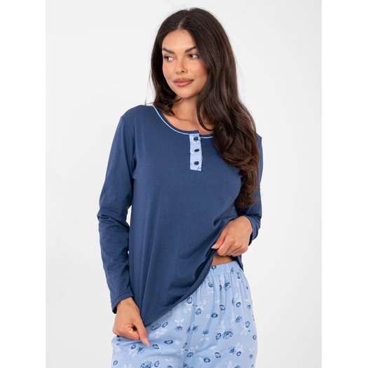 Piżama-DU-PI-FP-007.69-ciemny niebieski