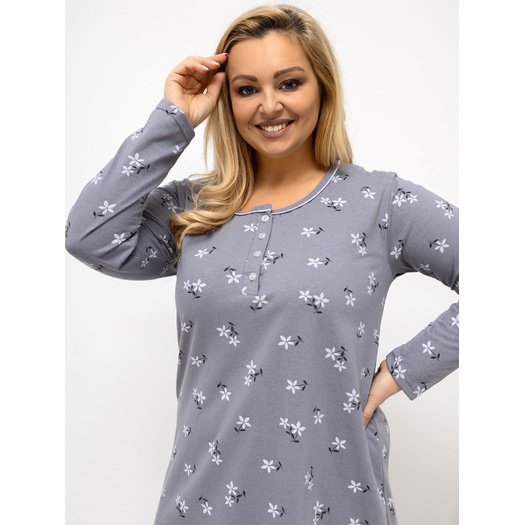 Koszula nocna-DU-KN-FP-606.09-ciemny szary 2