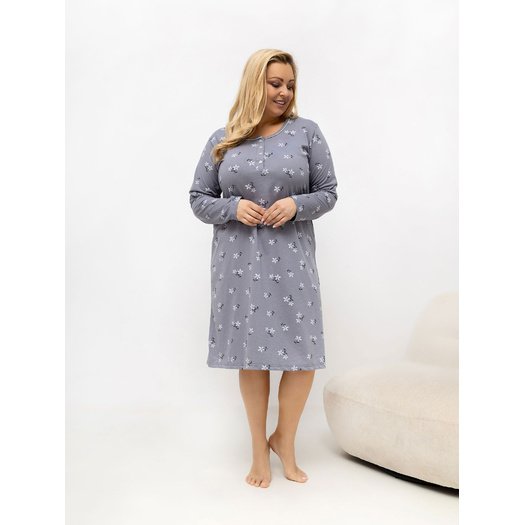 Koszula nocna-DU-KN-FP-606.09-ciemny szary 1