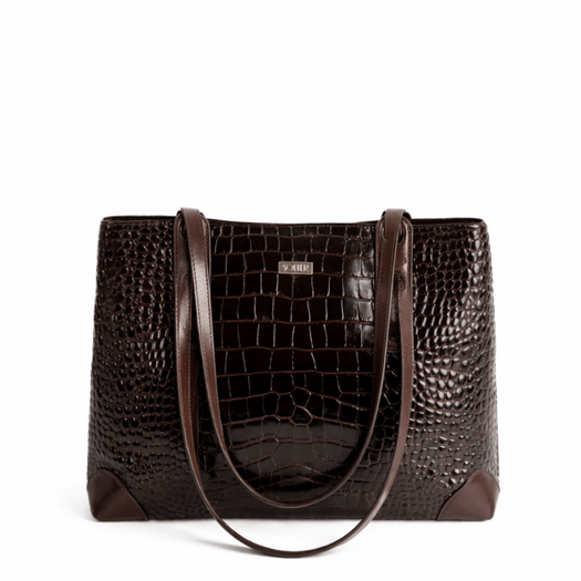 Large Leather Shopper Bag Solier FL56 Alen &ndash; Brown