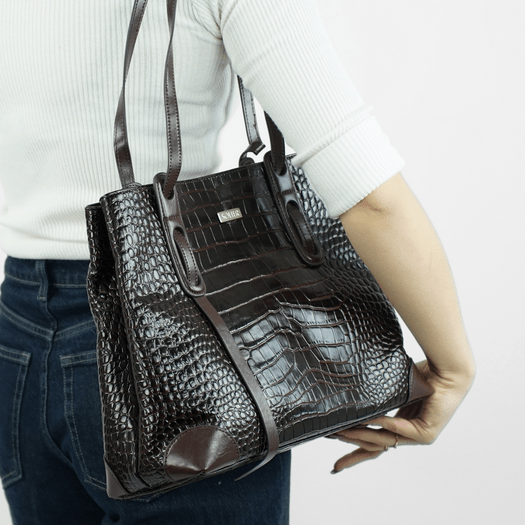 Large Leather Shopper Bag Solier FL56 Alen &ndash; Brown 4