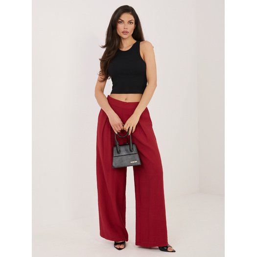 Spodnie-D60103M62449E3-ciemny czerwony 4