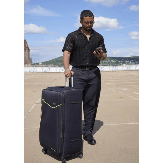 Large soft luggage XL Solier STL1651 black-green 9