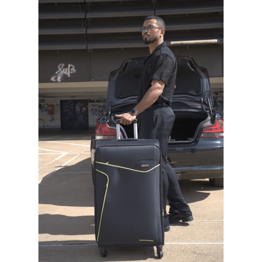 Large soft luggage XL Solier STL1651 black-green 3