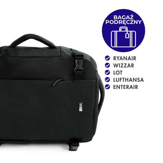 Lekki plecak miejski z kieszenią na laptopa plecak podróżny Solier SV24 TARREL Black 1