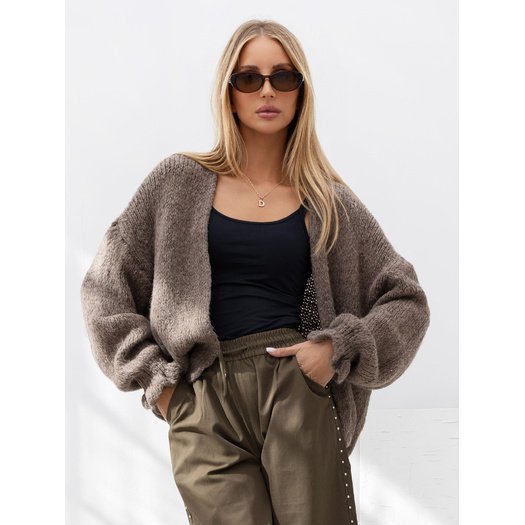 Sweter-MI-SW-0904.82-ciemny bezowy