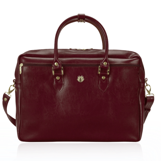 Genuine leather women s laptop bag Marina red 15
