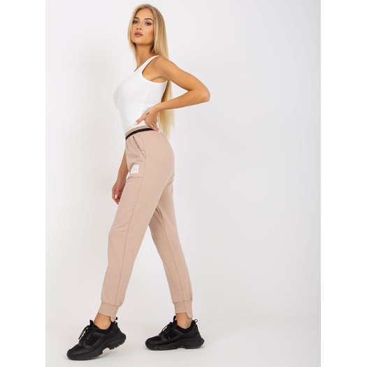 Sportinės kelnės-TW-DR-OB030.57-smėlio spalvos
