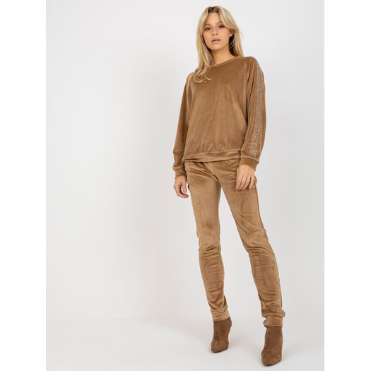 Veliūrinis komplektas moterims RV-KMPL-8436.40-camelowy