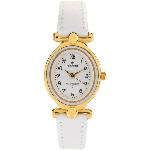 PERFECT L036-01 COMMUNION CHILD S WATCH - white/gold + BOX (zp799b)