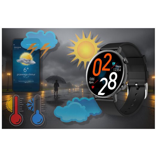 SMARTWATCH DAMSKI Rubicon RNCE98 - WYKONYWANIE POŁĄCZEŃ, PULSOKSYMETR (sr043b)