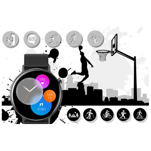 SMARTWATCH DAMSKI Rubicon RNCE98 - WYKONYWANIE POŁĄCZEŃ, PULSOKSYMETR (sr043b)
