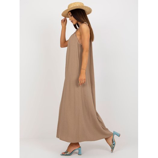 Suknelė-TW-SK-BE-203D.38P-tamsiai smėlio spalvos 5