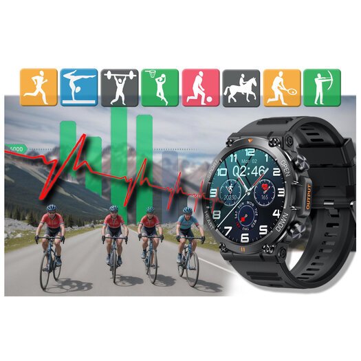 Išmanusis laikrodis vyrams Gravity GT7-1 PRO - Skambinimo funkcija,Pulsometras (sg018a)