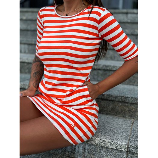 Sukienka-TW-SK-2092.83P-pomarańczowy 1