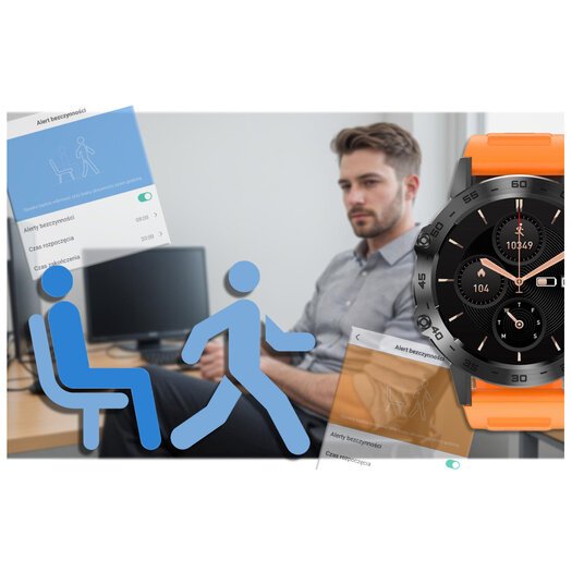 SMARTWATCH MĘSKI Gravity GT9-4 - WYKONYWANIE POŁĄCZEŃ, CIŚNIENIOMIERZ (sg021d)