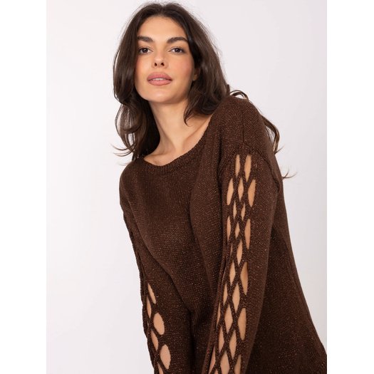 Sweter-MI-SW-1606.96-ciemny brązowy 2