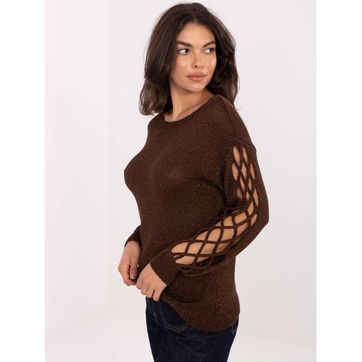Sweter-MI-SW-1606.96-ciemny brązowy