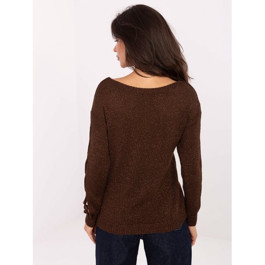 Sweter-MI-SW-1606.96-ciemny brązowy 3