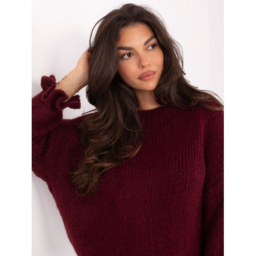 Sweter-MI-SW-2912.10X-bordowy 1