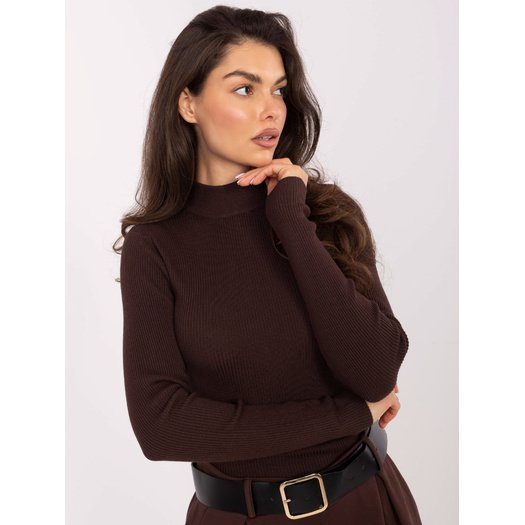 Sweter-D93050Z90814A-ciemny brązowy 3