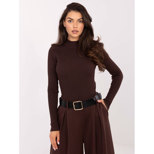 Sweter-D93050Z90814A-ciemny brązowy 2