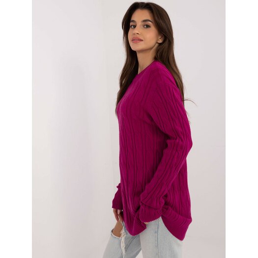 Sweter-AT-SW-2343.88-ciemny fioletowy 5