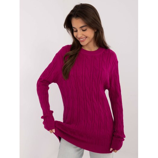 Sweter-AT-SW-2343.88-ciemny fioletowy 2