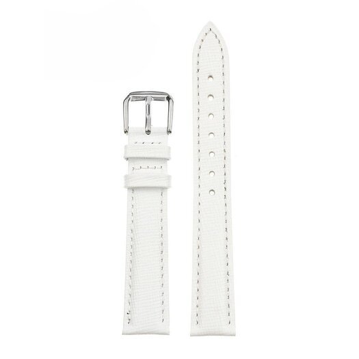 Pasek skórzany do zegarka W30 - w pudełku - biały - 14mm