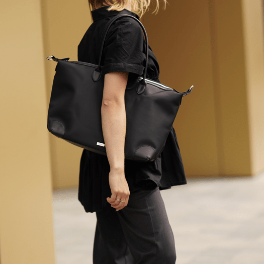 Nylonowa Torba damska shopper Solier FB48 Lestia czarna 3