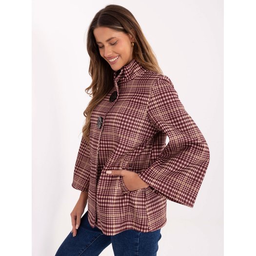 Płaszcz-IT-PL-31820.25-bordowy Płaszcz-IT-PL-31820.25-bordowy