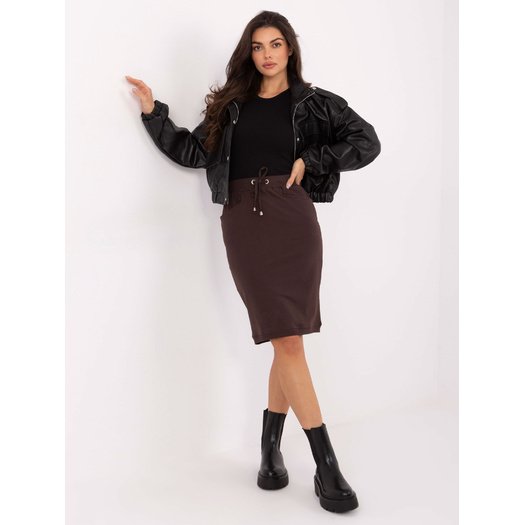 Spódnica-RV-SD-4793-1.32-ciemny brązowy