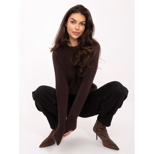 Sweter-MO-SW-1015.78-ciemny brązowy 3