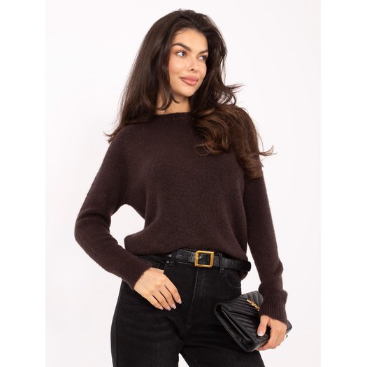 Sweter-MO-SW-1015.78-ciemny brązowy 4