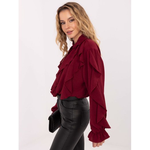 Koszula-MI-KS-92506.52-bordowy