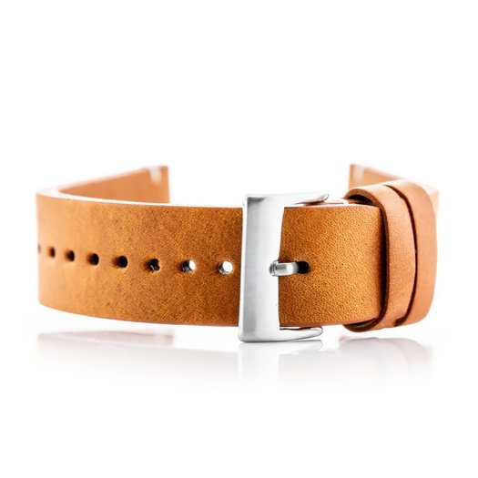 W118 leather watch strap - camel - 22mm